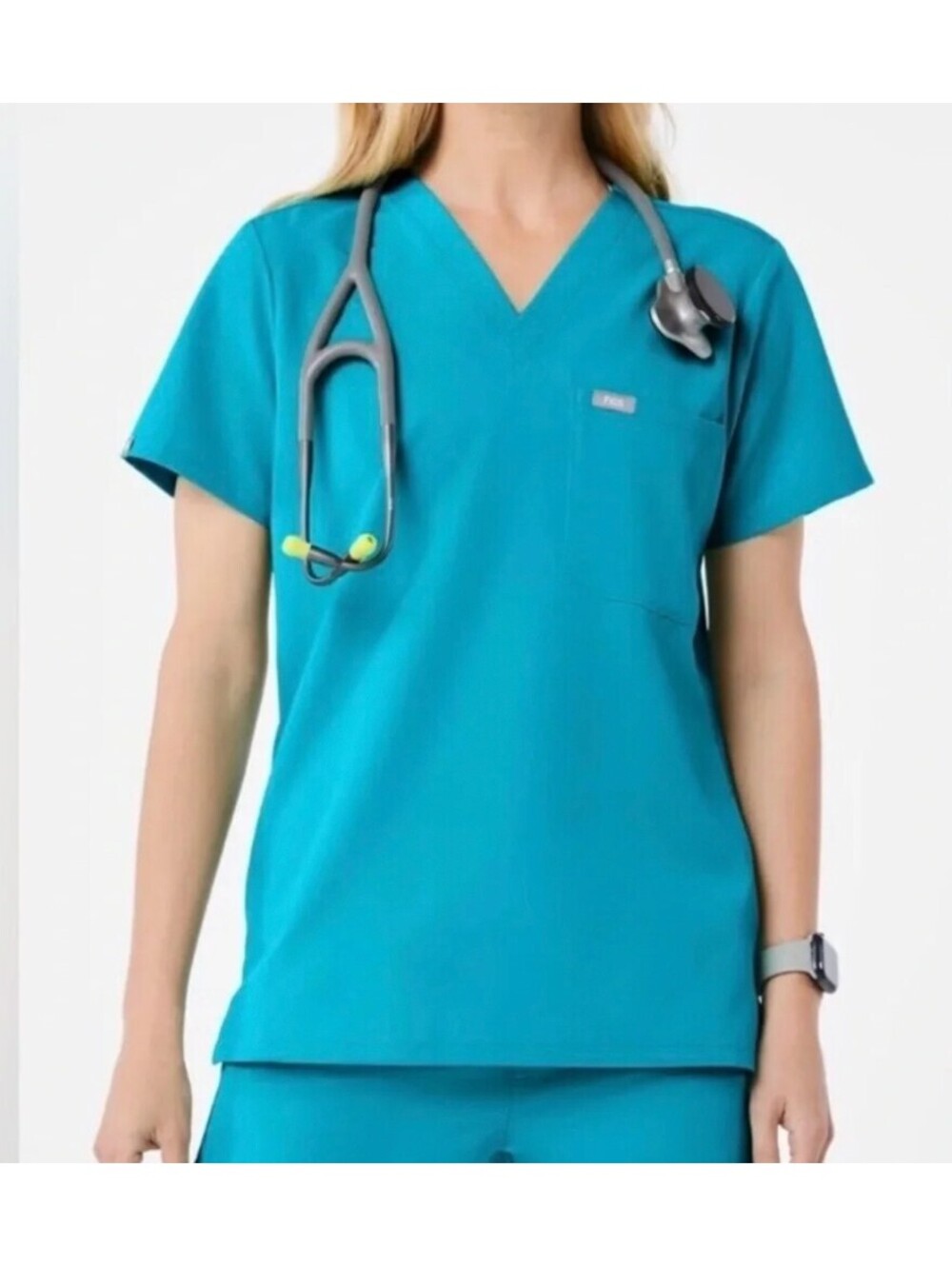 FIGS Teal Catarina Scrub Top XXS Healthcare Medical Nursing
